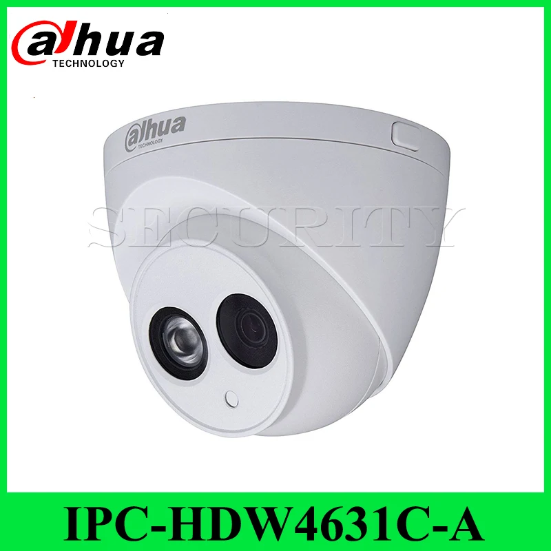 Dahua IPC HDW4631C A HD 6MP POE Встроенный микрофон ИК 50 м IP67 Сетевая купольная камера Замена