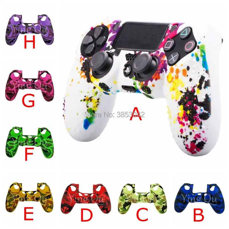 50pcs Soft Silicone Studded Rubber Case Cover For Play Station Dualshock 4 PS4 DS4 Pro Slim Controller Camouflage Skin | Электроника
