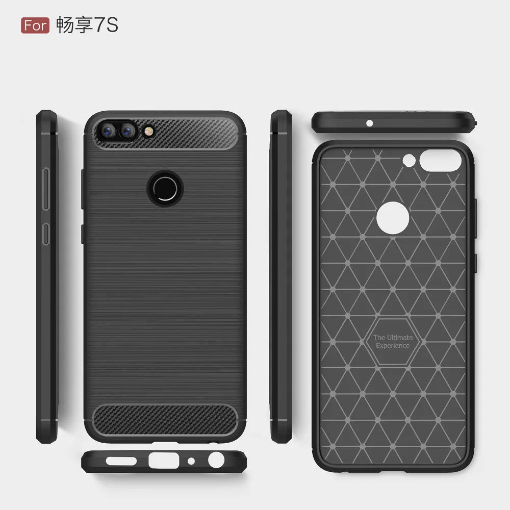 Hoesje Fundas huawei P умный чехол силиконовый чехол для huawei P Smart для huawei Enjoy 7S Чехол Мягкий из углеродного волокна матовый чехол Etui