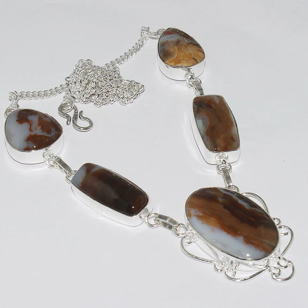 Ожерелье Jaspers с серебряным наложением поверх меди 51 5 см N1060|necklace silver|silver necklacecopper