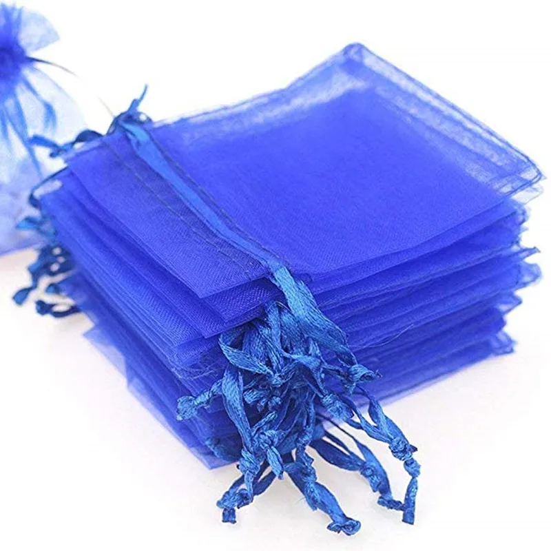 50pcs/lot 7x9 9x12 10x15 13x18cm Organza Bag Christmas Wedding Gift 19 Color Jewelry Packing Display Bag&amppouch Favor Bags 6Z | Дом и сад