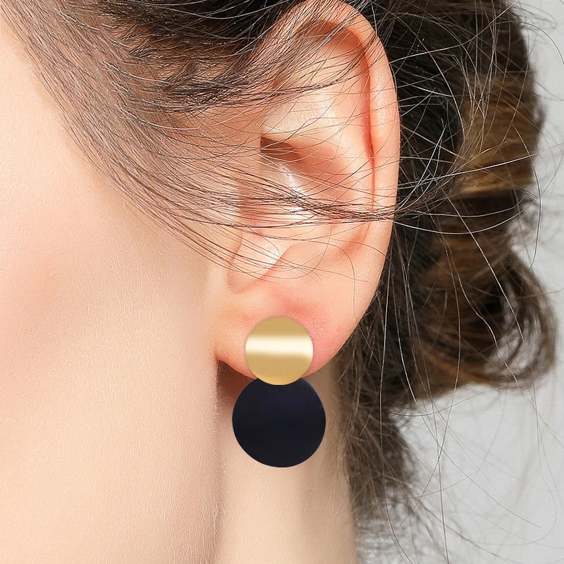 Женские серьги золотого цвета с геометрическими кругами новинка 2019 летние