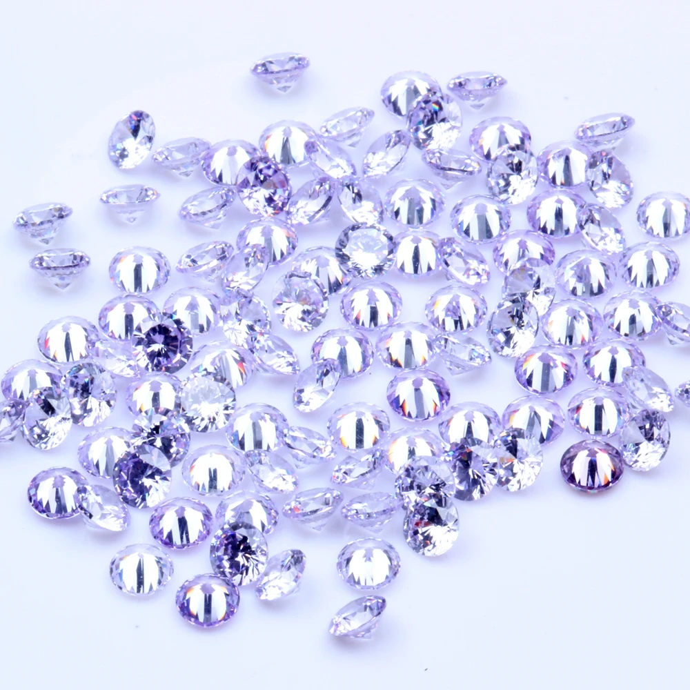 

1000pcs AAAAA+ 1mm-4mm Light Purple CZ Stone Round Cut Beads Cubic Zirconia Synthetic Gems For DIY Craft 3D Jewelry Decorations