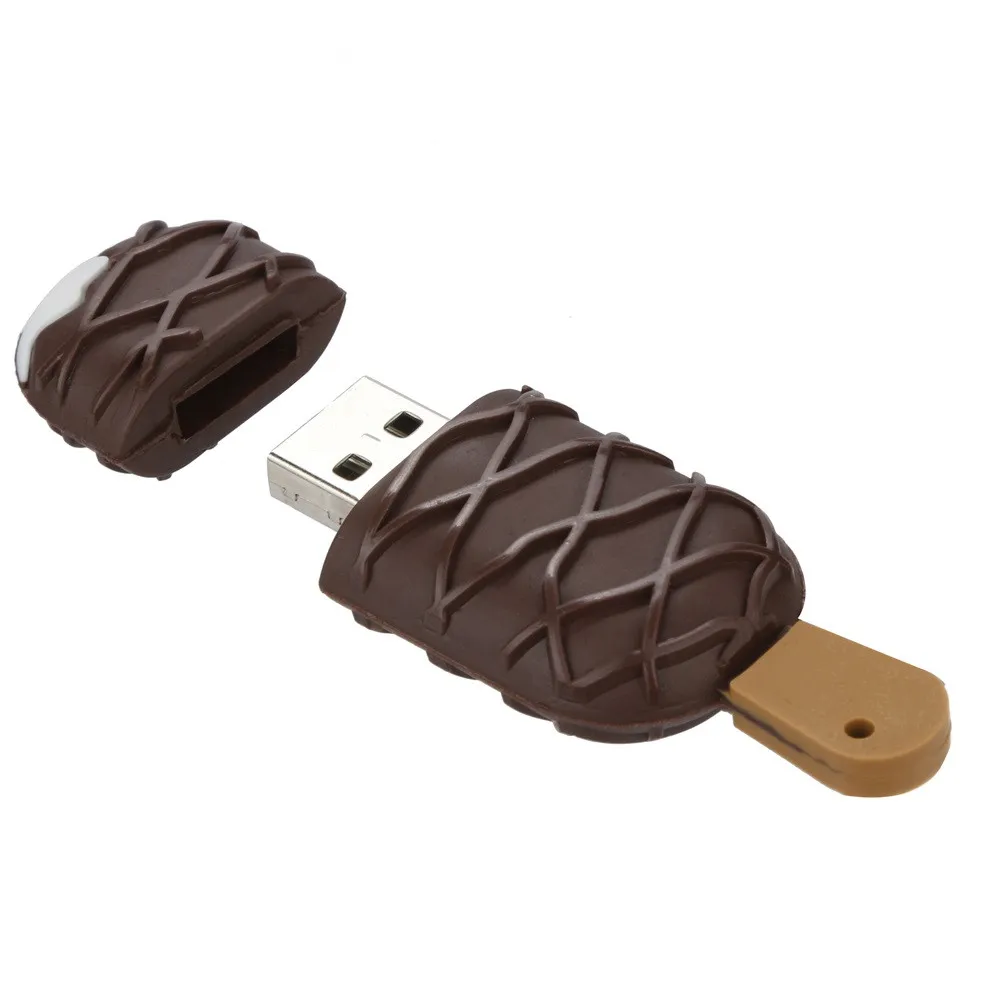 128 флеш диск USB 2 0 Новинка шоколадное мороженое форма ручка Привод флэш U 4 11|USB-хабы|