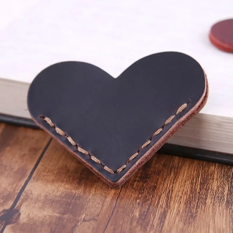 Закладка в форме сердца ручной работы из кожи аксессуары для чтения угловая