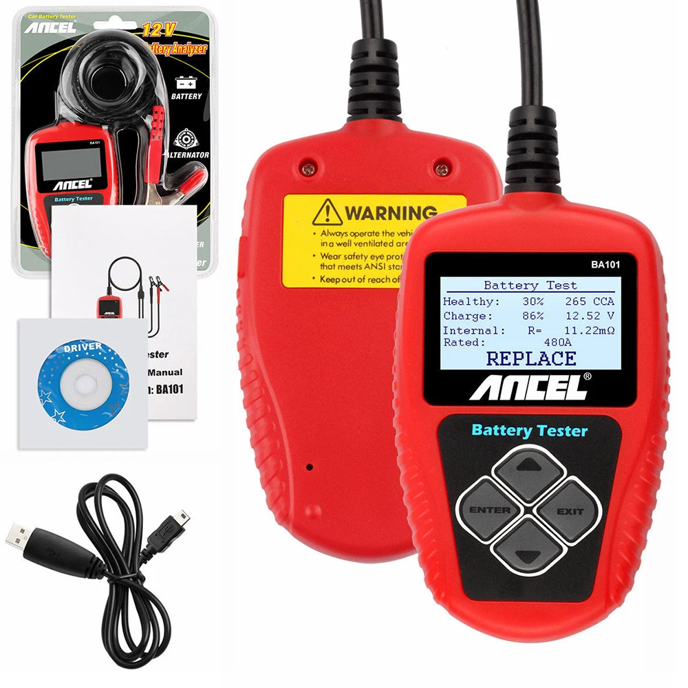 Тестер аккумулятора автомобиля 12V цифровой диагностический инструмент CCA для