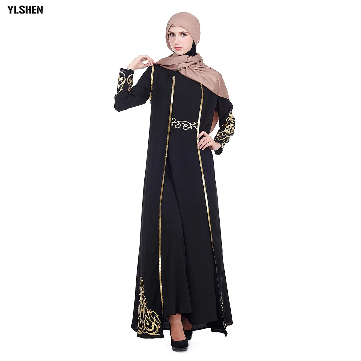 2019 Abaya Дубай мусульманское платье 2 шт. в комплекте женские макси платья