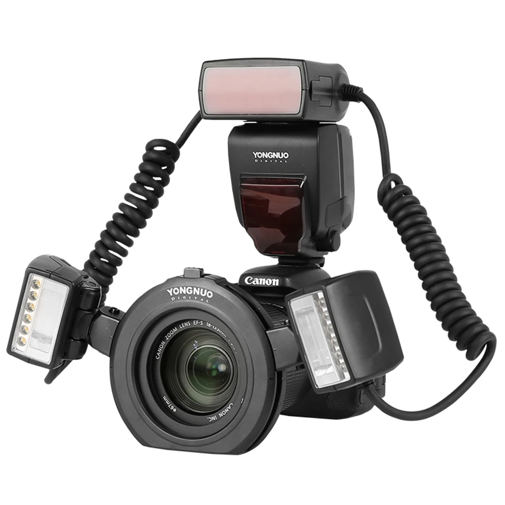 Макросъемка Yongnuo YN24EX E TTL вспышка с двойной головкой + 4 переходных кольца для камер