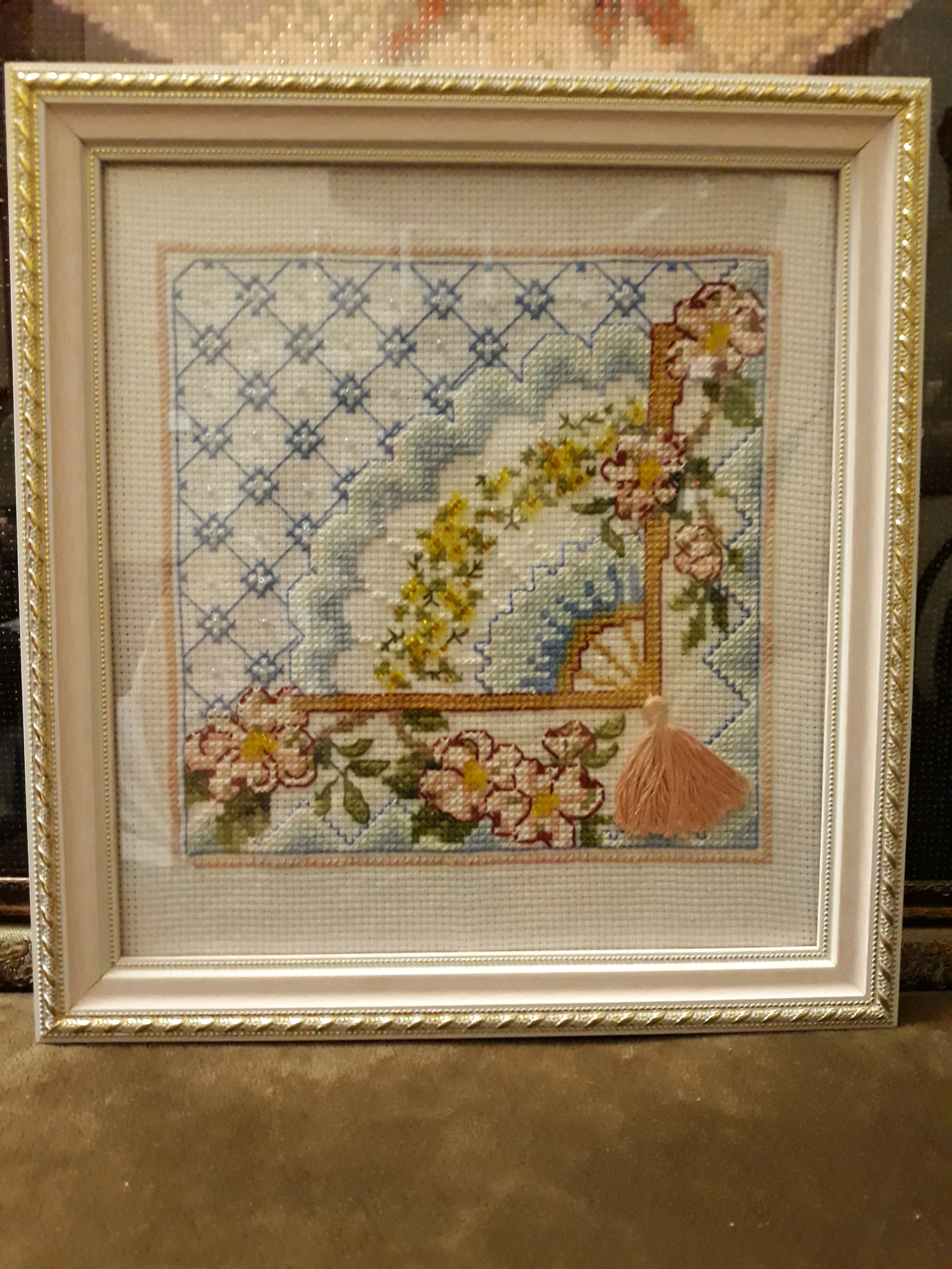 Fishxx Вышивка крестом b781flower [Fan] хлопковая нить и ткань Водорастворимая печать 100%