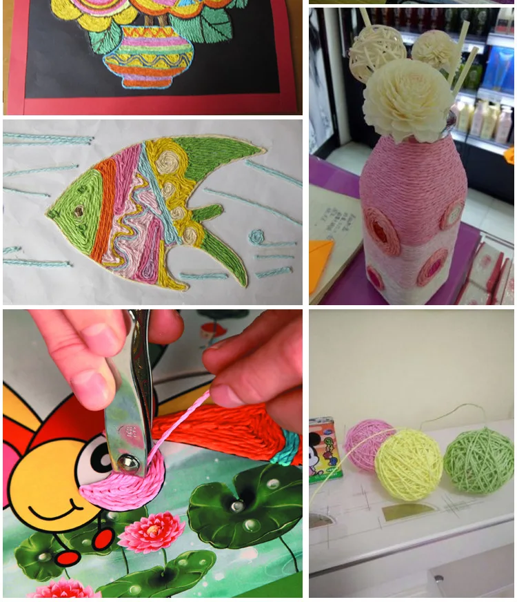 Цветная бумажная Когтеточка для котов 20 м DIY ручной работы Artesanato материал деревенский шпагат тонкий скрученный джутовый канат шнур макраме конопли