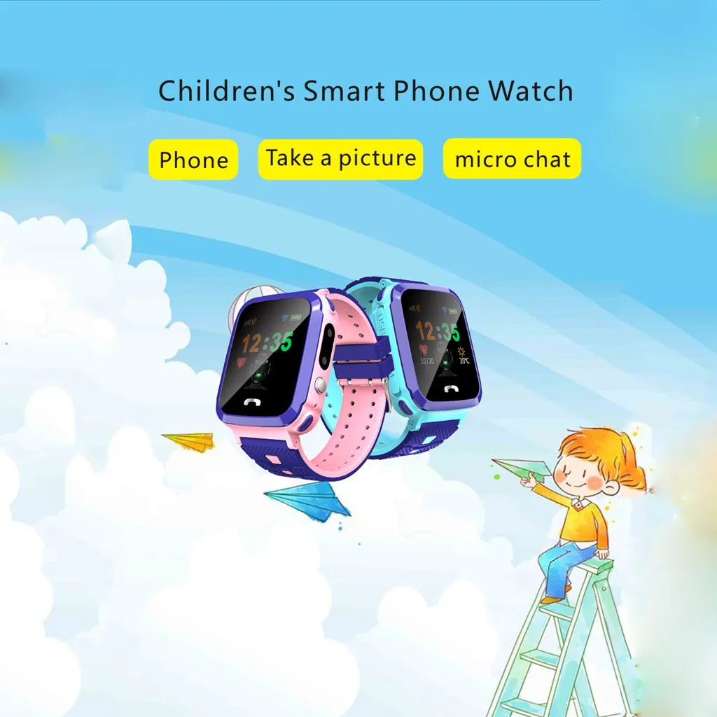Фото Новинка 2019 водонепроницаемые детские Смарт-часы GPS трекер позиционирование