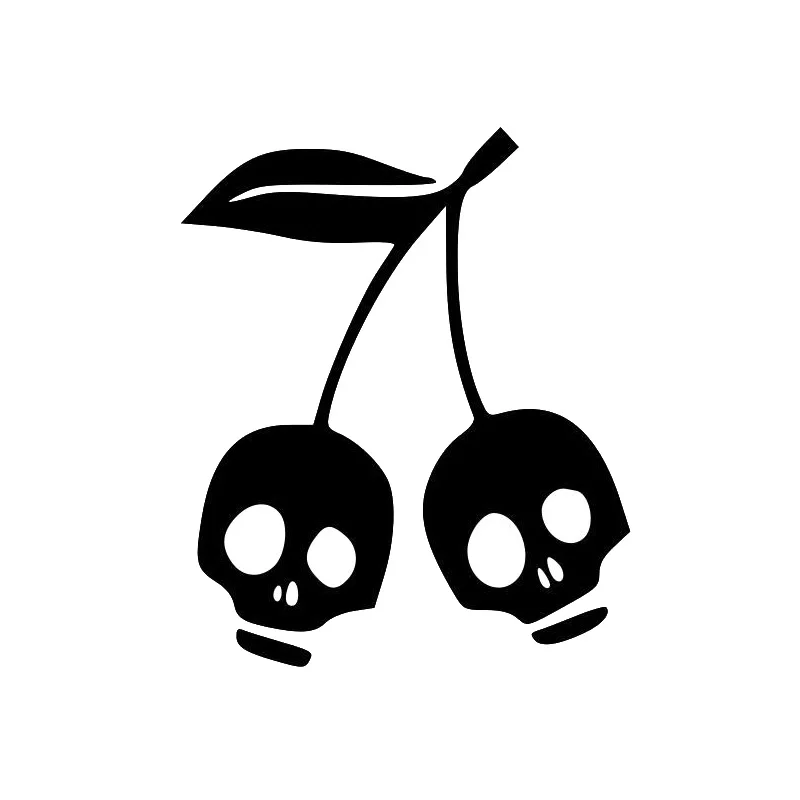 

12,5*15,2 см интересные вишня Автомобильная наклейка с черепом, охватывающим корпус моды виниловые наклейки черный/серебристый C7-1041