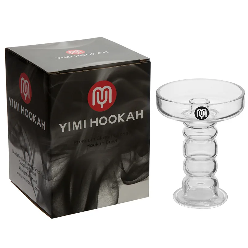 

Yimi Hookah Premium Glass Hookah Bowl Shisha Head Free Silicon Grommet WIth Gift Box Top Diameter 7.7cm Height 10.5cm