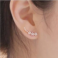 hot sell exquisite small flower shape rosegoldsilver color earrings for women pretty accessories for young ladies girls