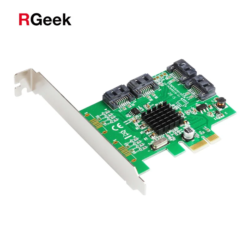 IOCREST PCI e 4 порта SATA III 6g 2 0x1 карта контроллера Marvell 88SE9215 без Raid с низкопрофильным