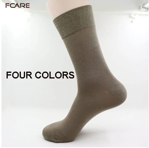 Fcare 10 шт = 5 пар черный, хаки, темно-серый, коричневый 43-46 бамбуковые волокна длинные носки Бамбуковые мужские носки бизнес носки calcetines