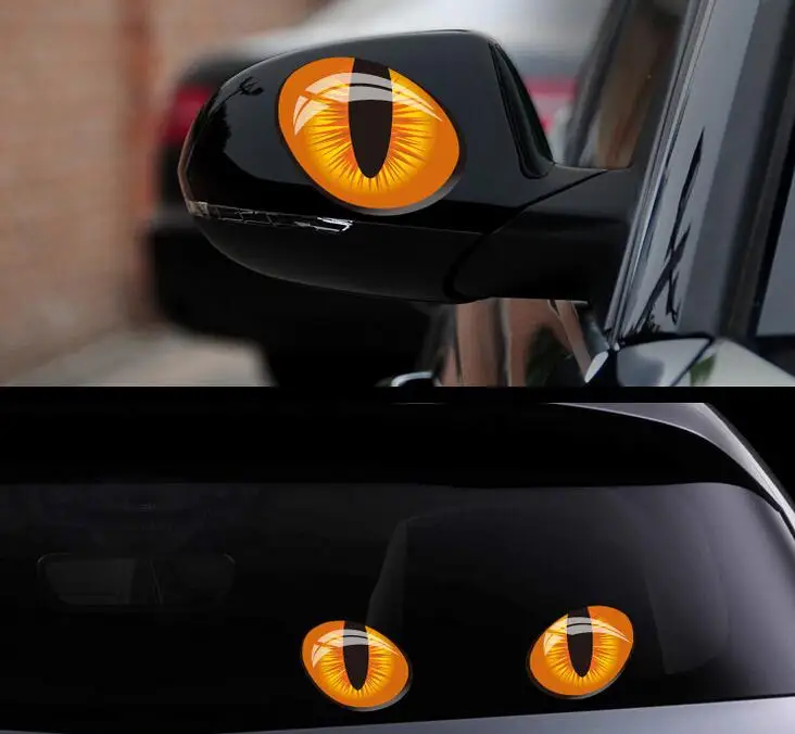Наклейки на зеркало заднего вида кошачьи глаза 2 шт. 12 х10 см | Автомобили и