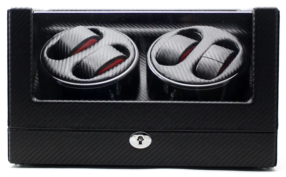 Верхний бесшумный двигатель 4 + 0 автоматическая намотка для часов из углеродного волокна Черная|watch winder|automatic