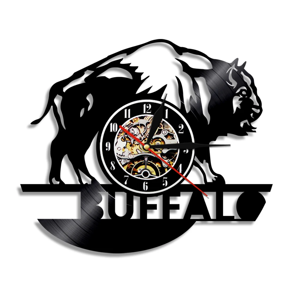 Виниловые настенные часы Buffalo со светодиодной подсветкой винтажный светильник с