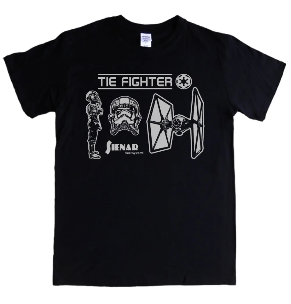 2019 Летняя мужская Повседневная модная футболка TIE FIGHTER S 3XL Star Wars Pilot Imperial Darkside Vader One