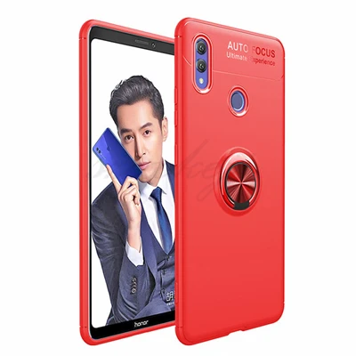 Для huawei Honor Примечание 10 случае Explorer силикагель крышка Автомобильный держатель Подставка Магнитная кронштейн палец кольцо ТПУ чехол для примечание 10 крышка - Цвет: red plus red