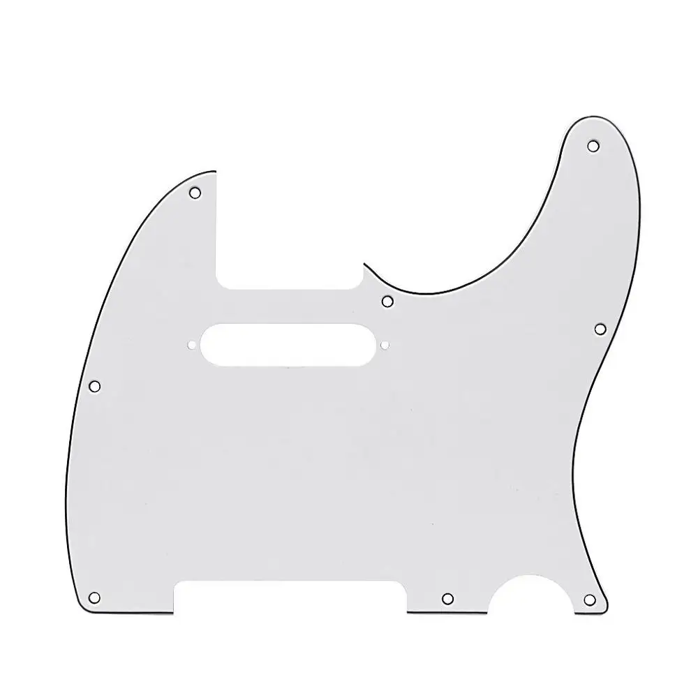 White 3Ply FLEOR 1 шт. электрогитара Tele Pickguard скретч пластина 8 отверстий w/звукосниматель с одинарной катушкой отверстие для США/Мексика Tele гитары аксессуары - Цвет: White 3Ply