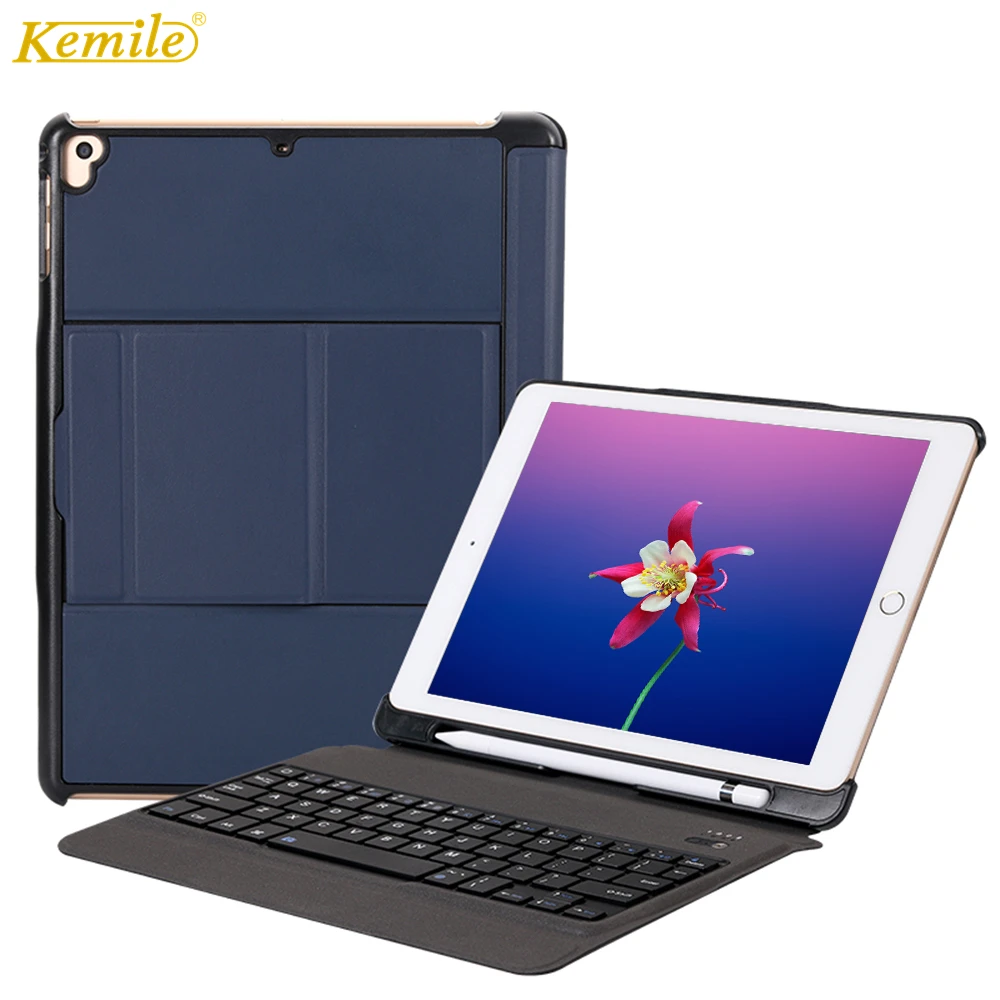 Чехол для iPad 2017/2018 9 7 со съемной клавиатурой с подставкой карандашом кожаный