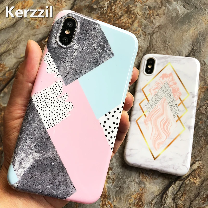 Kerzzil карамельный мраморный чехол для телефона iphone X 8 6S 6 7 Plus забавные