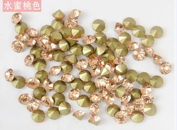 

Lt.Peach~Size SS29 288pcs/lot Round Crystal loose pointback rhinestone,Glass glue on nail art rhinestones