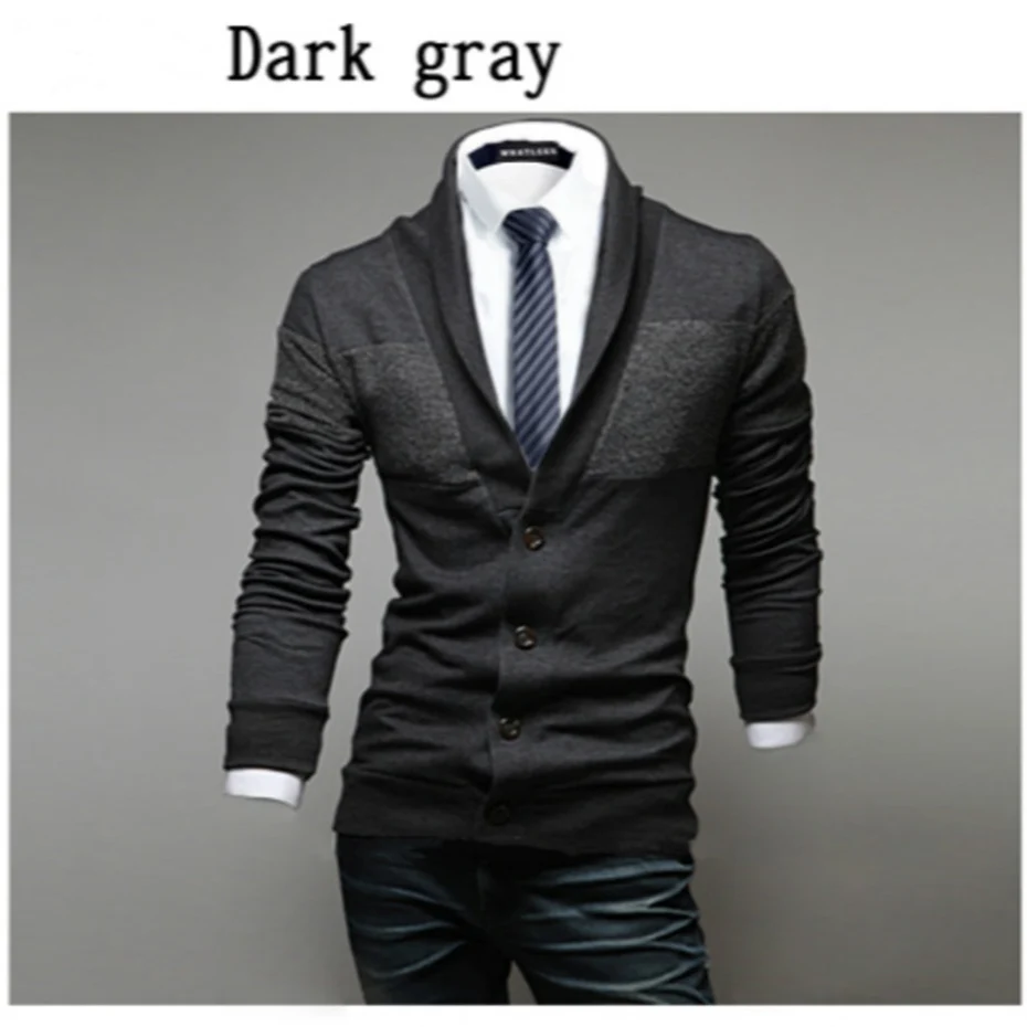 Мужской свитер Zogaa с длинным рукавом и треугольным вырезом на кнопках | Мужская