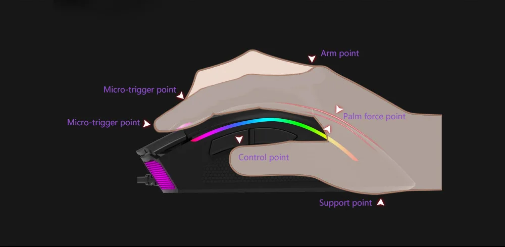 Delux M625 RGB игровая мышь с подсветкой 12000 dpi 12000 FPS 7 кнопок оптическая USB Проводная мышь для ПК ноутбука конкурентоспособная мышь