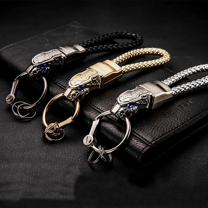 1 шт. Серебристые брелки и кольца для ключей леопардовая головка аксессуары