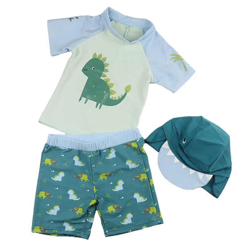 Купальный костюм из двух предметов с рисунком динозавра для маленьких мальчиков