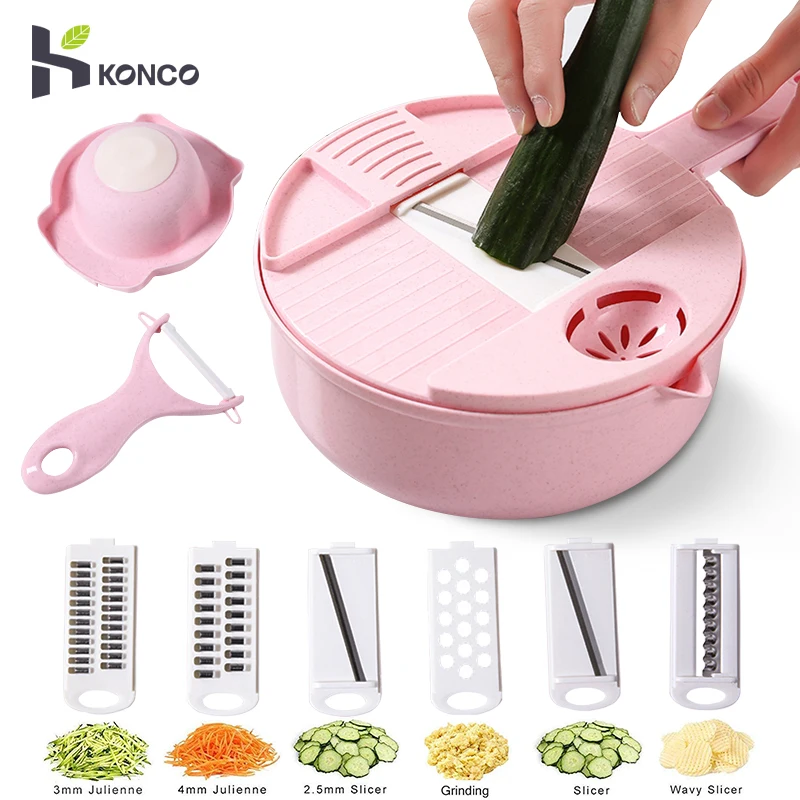 Многофункциональная овощерезка Konco кухонный резак для овощей и фруктов с 6