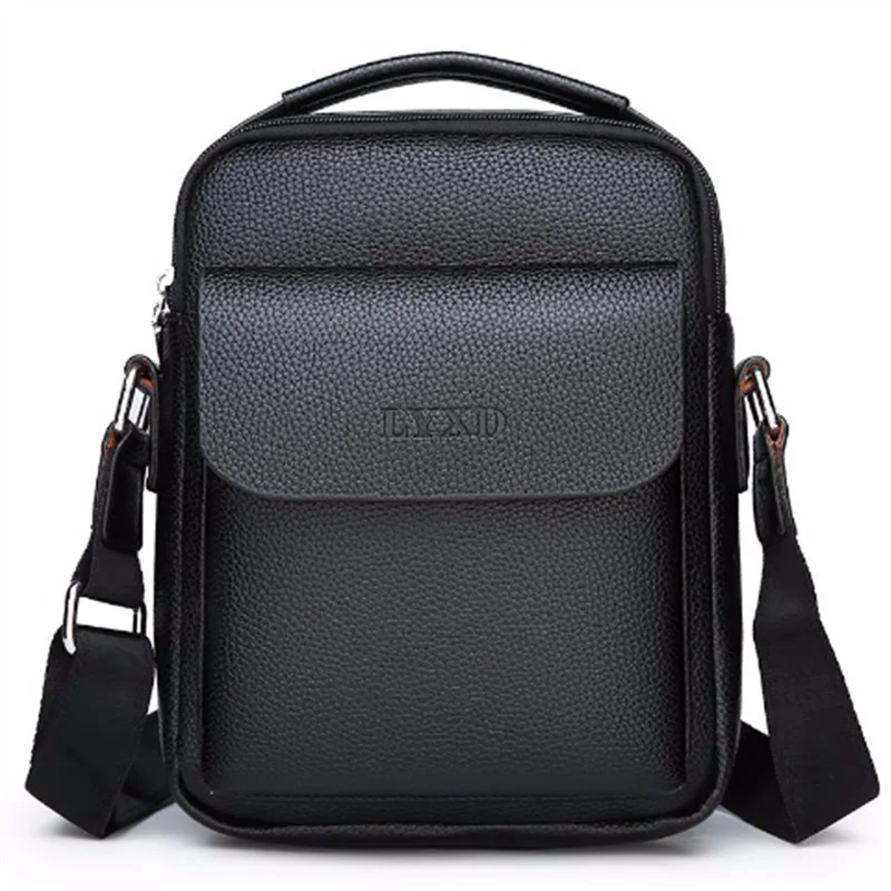 new Fashion Men PU Leather Shoulder Bag Travel Crossbody Bag High Quality Men Leather Messenger zipper Casual Black Brown