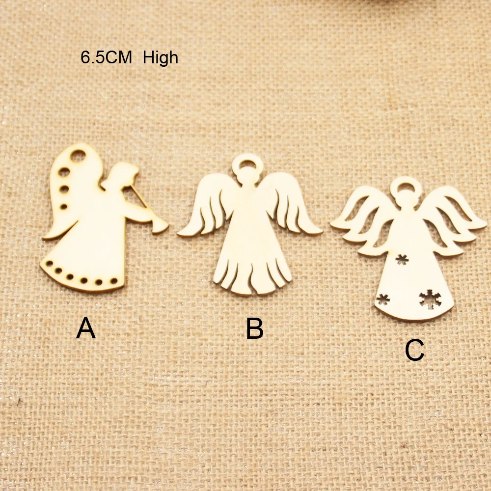 

(50 шт./лот) 65 мм незавершенный неоплаченный 3 стиля ДЕРЕВЯННЫЙ АНГЕЛ Тэги в стиле рустик Рождественский Декор подарок Висячие бирки