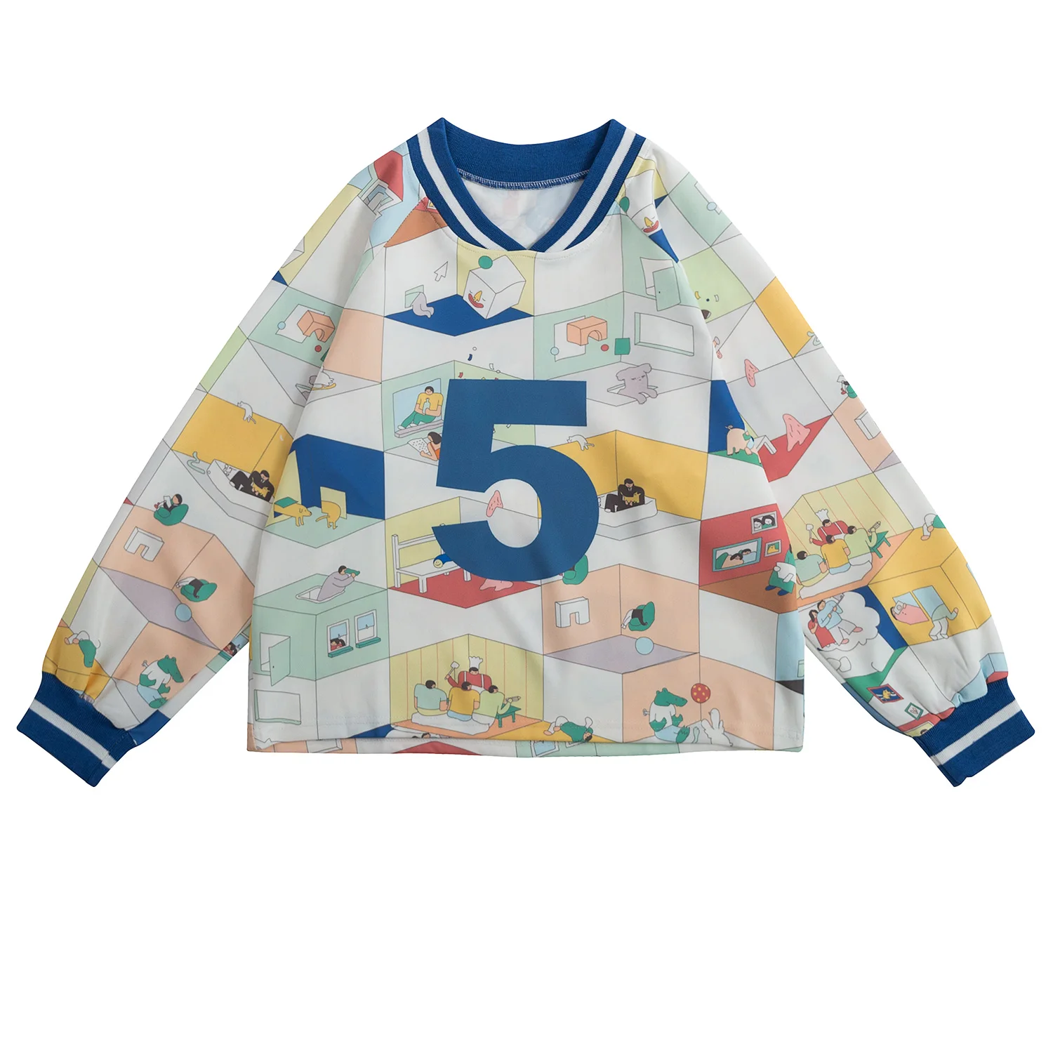 Весенняя Новая модная дизайнерская женская футболка с v образным вырезом и мультяшным принтом Женская