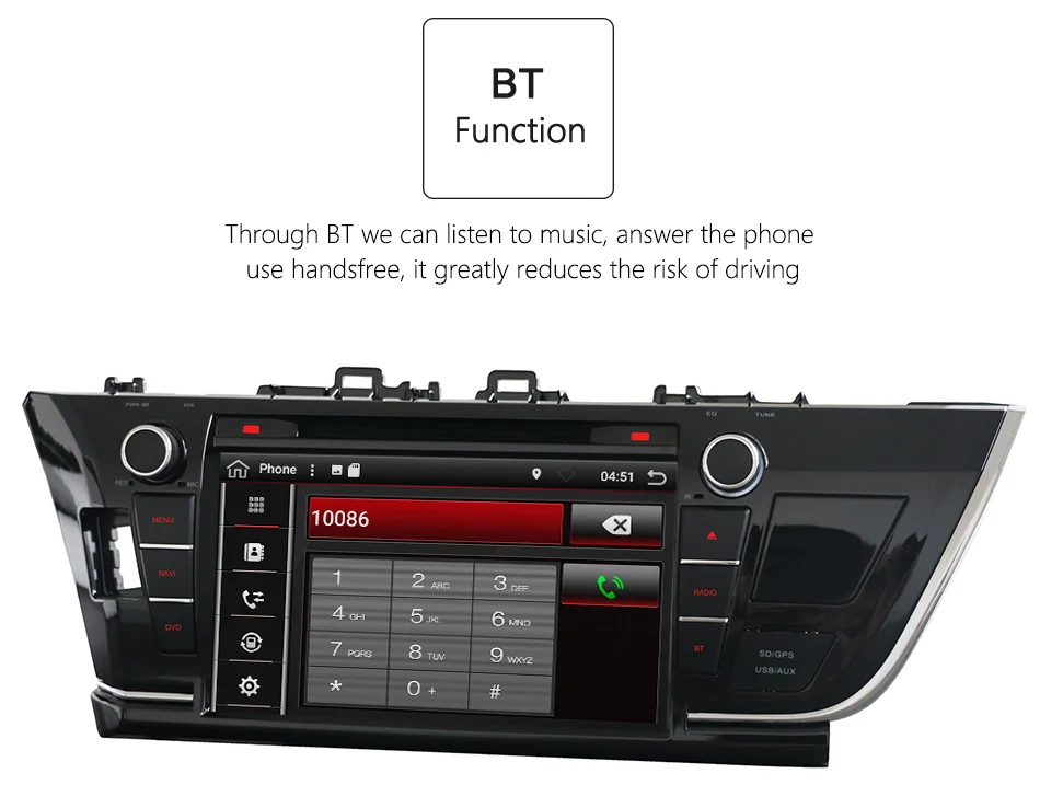 Eunavi 9 ''двойной 2 Din Android 9,0 Восьмиядерный автомобильный DVD для Toyota Corolla 2013 ips сенсорный экран 1024*600 радио gps стерео