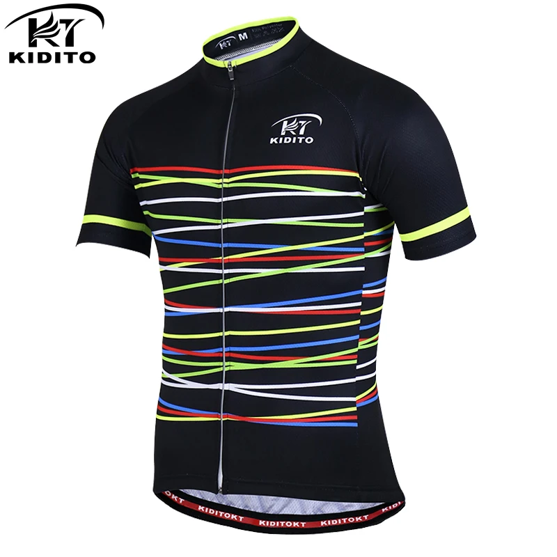 

KIDITOKT Pro Cycling Jerseys Men Summer Outdoor Breathable Mountain Bike Jersey MTB Racing Road Bicycle Sportswear Shirt