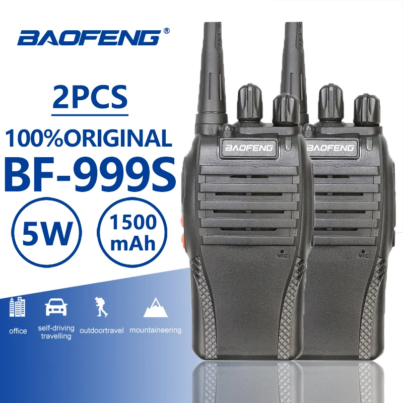 

Two Piece 5W 1500mAh UHF 400-470MHz Baofeng BF-999S Portable Walkie Talkie Amador Ham Radio Walky Talky 999 CB Radio Comunicador