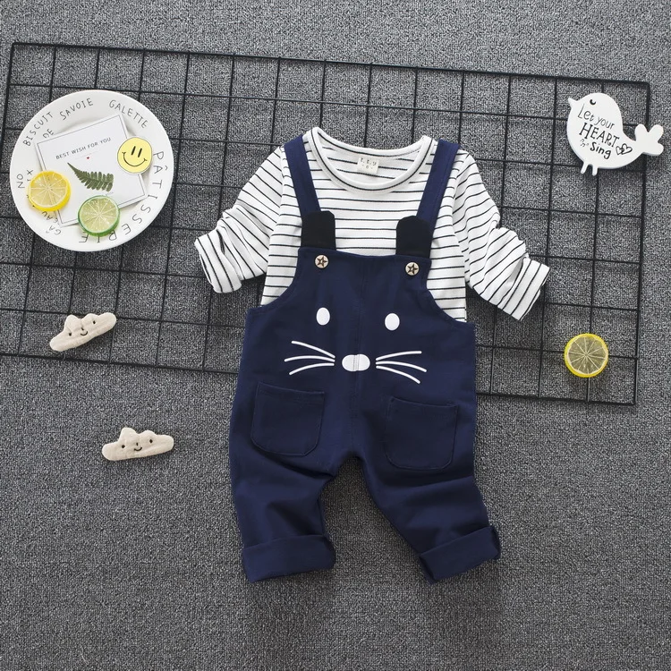 Детская одежда 2019 весенне-Осенняя детская хлопковый многоцветный костюм из двух