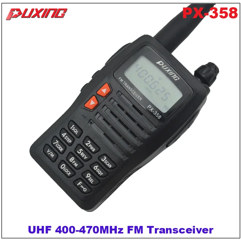 Горячая Распродажа портативная рация Puxing PX 358 UHF 400 470MHz двухсторонняя fm