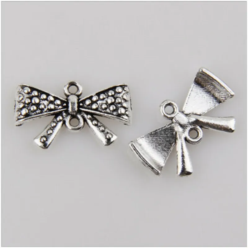40 metal charm jewelry making accessories Tibetan silver bow connector 12x20mm ancient pendant | Украшения и аксессуары
