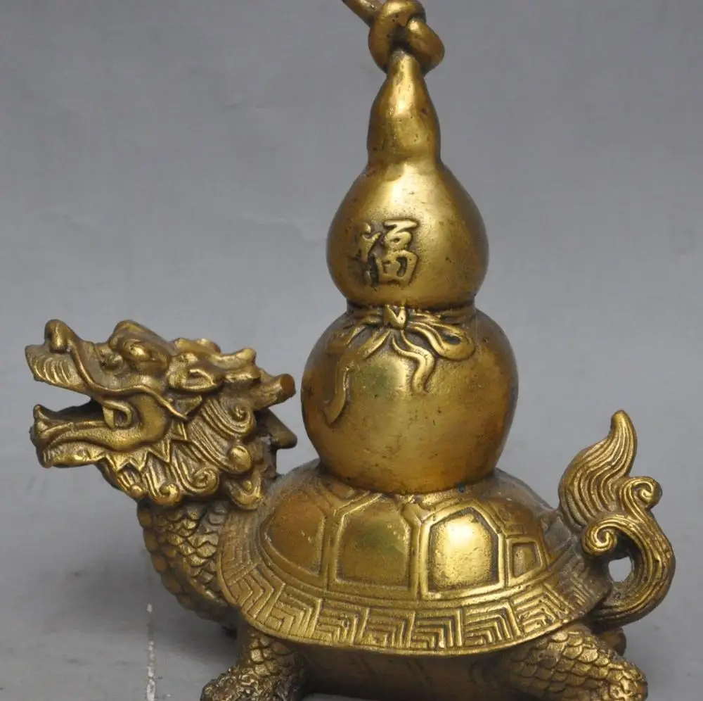 5 &quotКитайский латунный по феншуй долголетие Дракон черепаха Тыква фу счастливая