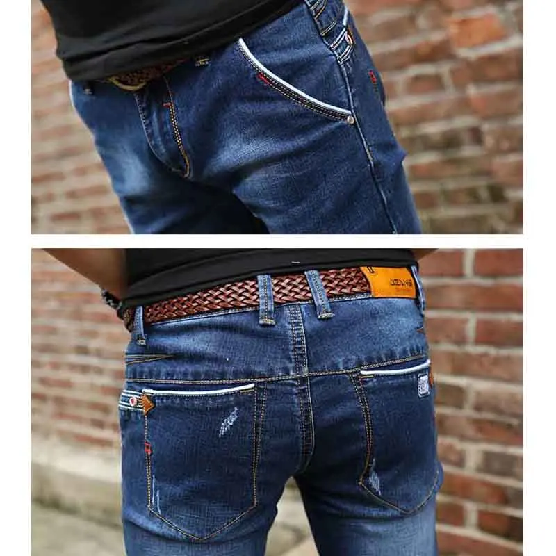 Джинсы KSTUN мужские прямые стрейчевые брюки Слим повседневные длинные штаны