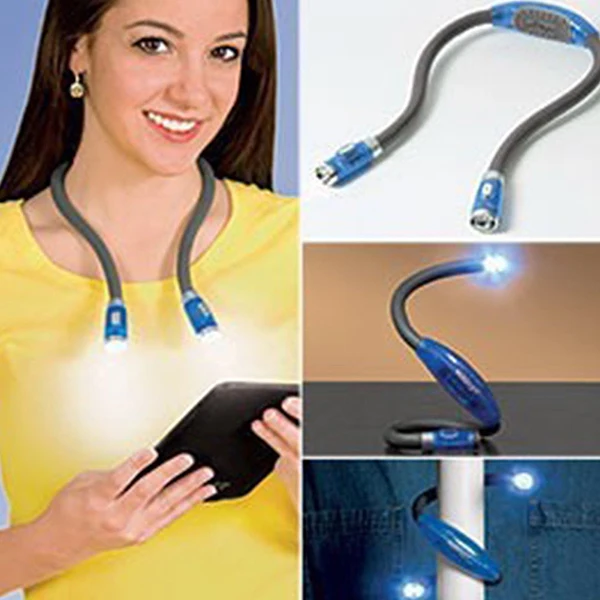 Гибкие Handsfree светодиодный шеи светильник лампа для чтения книг ночное вспышка