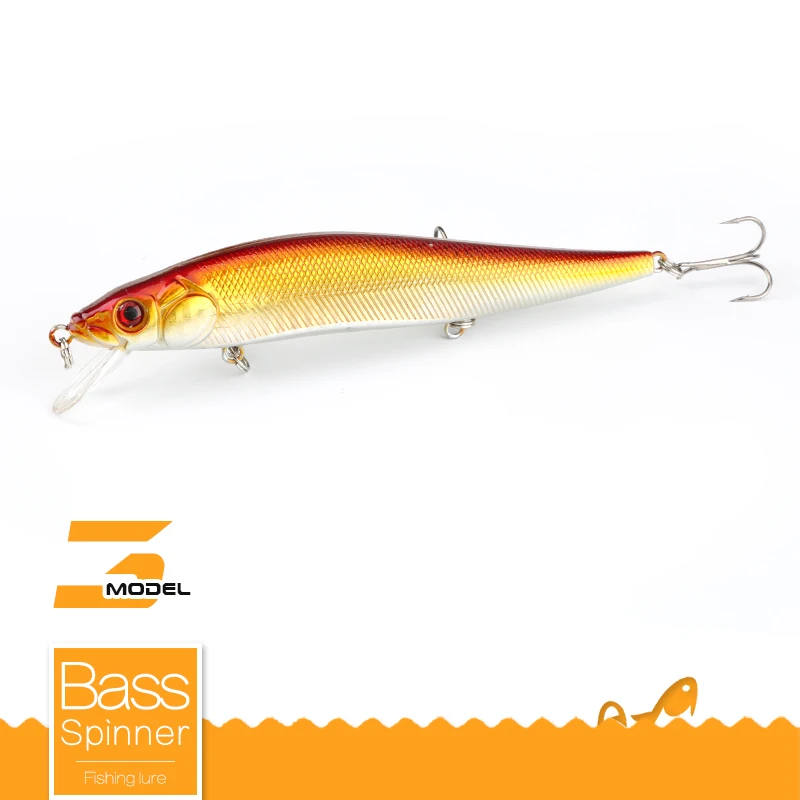 Orange DONQL 1 шт. жесткая приманка гольян 14 см 24 г с 3 тройными крючками 3D Глаза рыболовные аксессуары снасти реалистичные приманки - Цвет: Orange