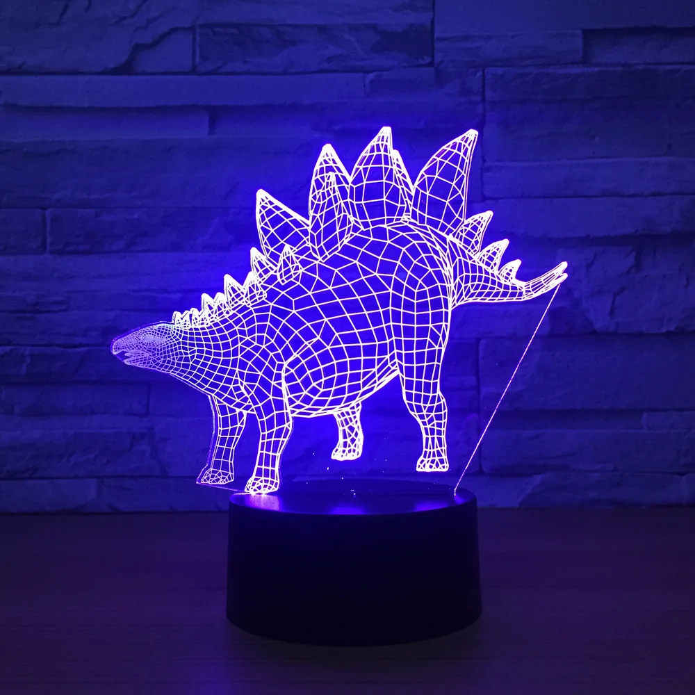 3d лампа Stegosaurus визуальный светильник 7 цветов сенсорный цветной акриловый
