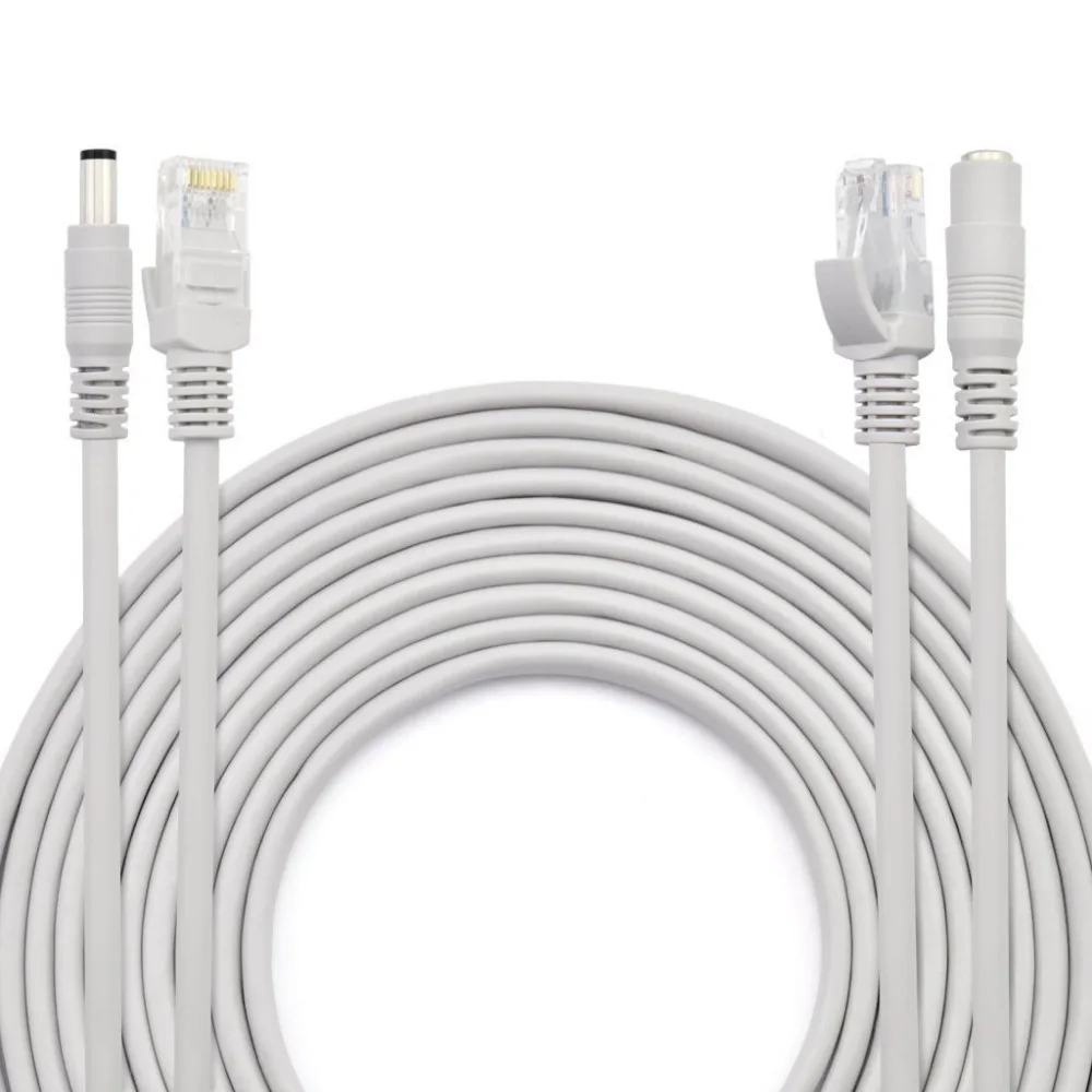 Сетевой кабель для системы видеонаблюдения 10 м/33 фута RJ45 CAT5/CAT 5e + удлинитель питания постоянного тока