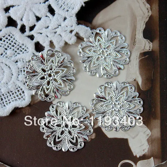 20 шт серебро 21 мм покрытая сырая латунная филигрань Ювелирные соединители